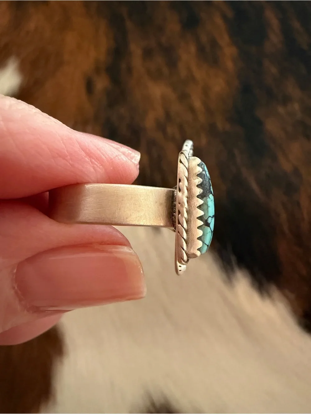 ❤️ Rare Blue Moon Butterfly Turquoise Sterling 925 Floater Ring Adjustable 7.5+